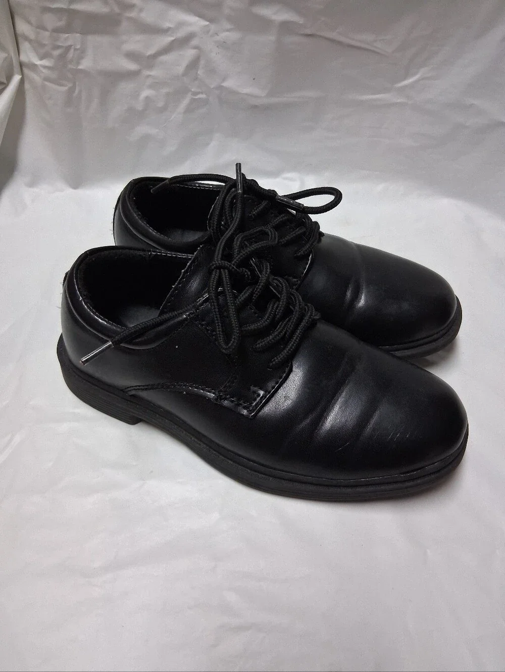 Stacy Adams Kids Black Leather Lace-Up Derby Shoes Size 11M Preowned